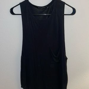 Black brandy Melville front pocket muscle tank